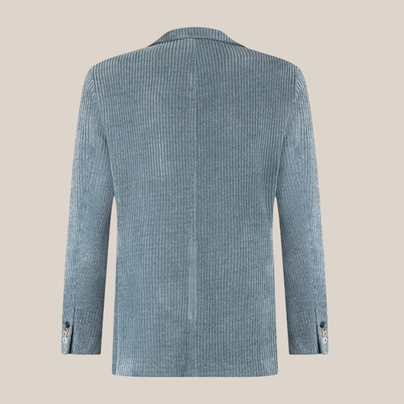 Wide Cord Patch Pocket Jersey Blazer - Blue