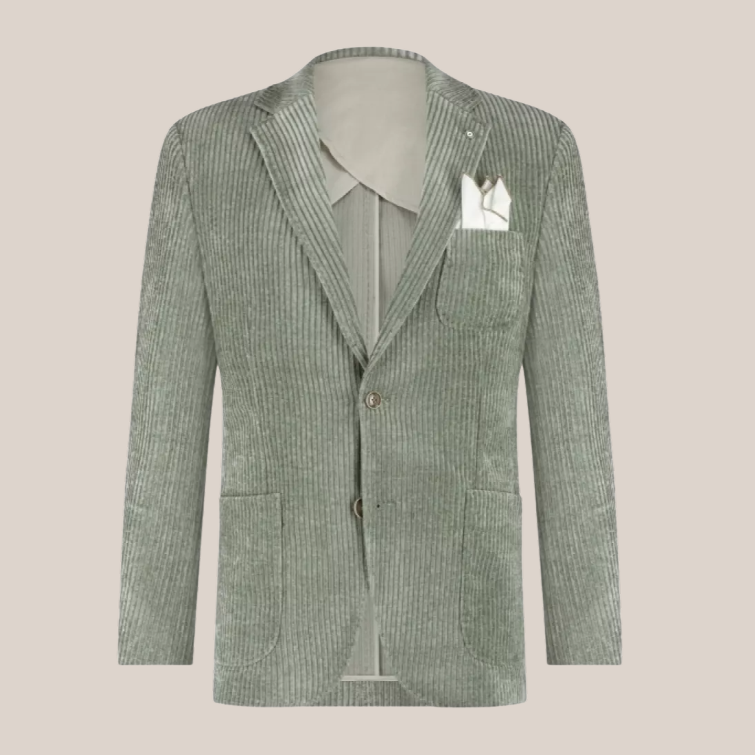 Wide Cord Patch Pocket Jersey Blazer - Green