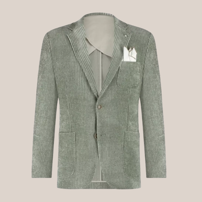 Wide Cord Patch Pocket Jersey Blazer - Green