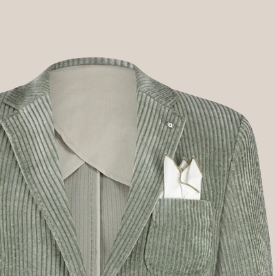 Wide Cord Patch Pocket Jersey Blazer - Green
