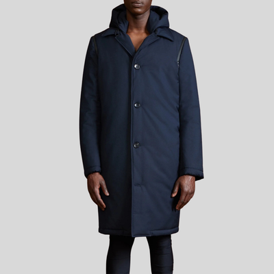 Gotstyle Fashion - Cardinal Of Canada Coats Insulated Overcoat Shoulder Zip/Removable Hood - Navy