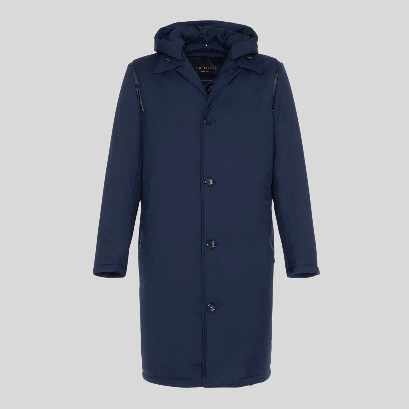 Gotstyle Fashion - Cardinal Of Canada Coats Insulated Overcoat Shoulder Zip/Removable Hood - Navy
