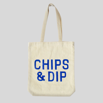 Natural Canvas Tote Bag - Chips & Dip