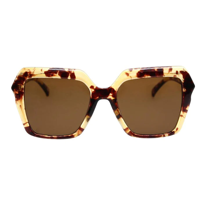 Gotstyle Fashion - Reality Eyewear 80s Retro Homage Hexagonal Sunglasses - Honey Turtle