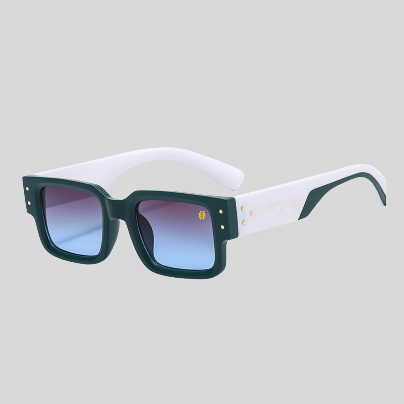 Gotstyle Fashion Hip and Bone Eli Thick Square Frame Shades - Green/White