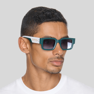 Gotstyle Fashion Hip and Bone Eli Thick Square Frame Shades - Green/White