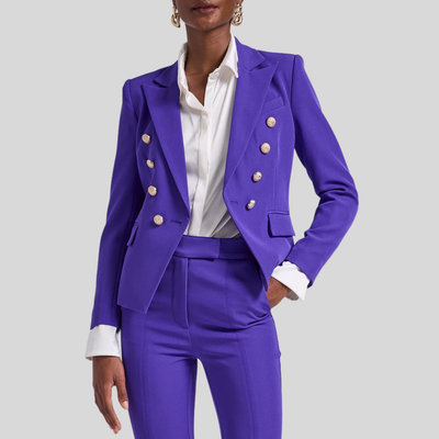 Gotstyle Fashion - Generation Love Blazers Tailored Double Breasted Smooth Crepe Blazer - Purple