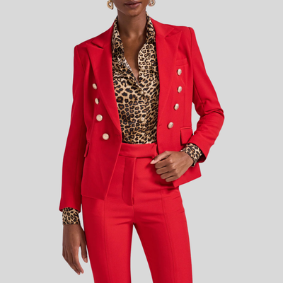 Gotstyle Fashion - Generation Love Blazers Tailored Double Breasted Smooth Crepe Blazer - Red