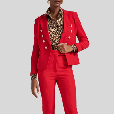 Gotstyle Fashion - Generation Love Blazers Tailored Double Breasted Smooth Crepe Blazer - Red