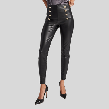 Vegan Leather Leggings - Black