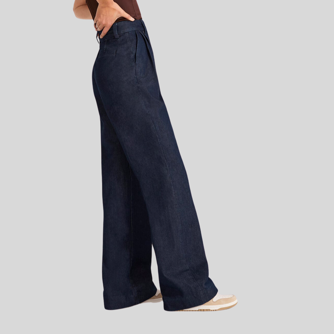 Gotstyle Fashion - Favorite Daughter Pants Wide Leg High Waist Front Pleat Denim Pants - Blue