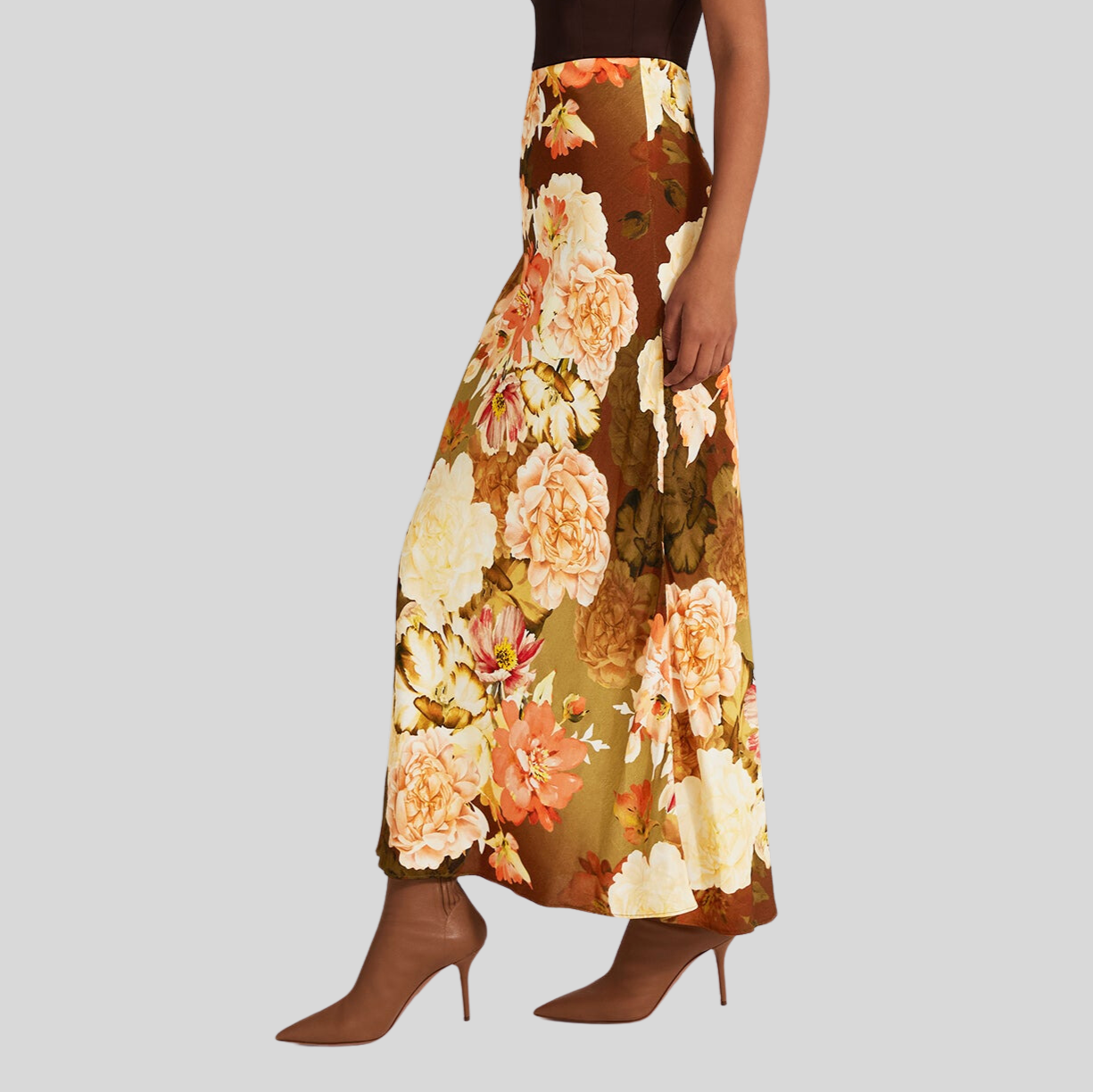 Gotstyle Fashion - Favorite Daughter Skirts Floral Print Bias Cut Crepe Midi Skirt - Multi