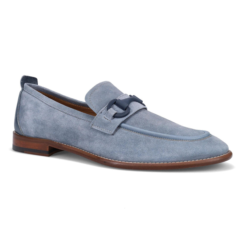 Gotstyle Fashion - Ron White Shoes Suede Horse Bit Loafer - Chambray