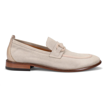 Suede Horse Bit Loafer - Oyster