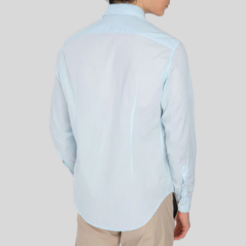 Fine Cotton Spread Collar Shirt - Light Blue