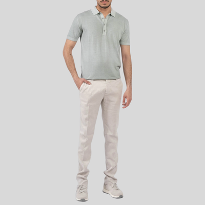 Garment Dyed Cotton Crepe Polo - Sage