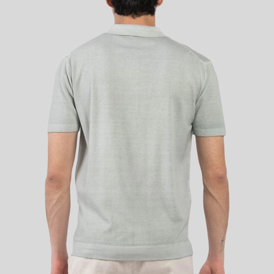 Garment Dyed Cotton Crepe Polo - Sage