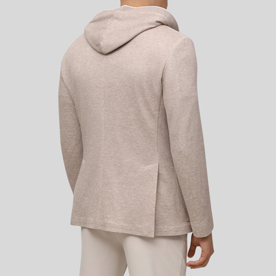 Knit Jersey Blazer Removable Hoodie Inlay - Oat