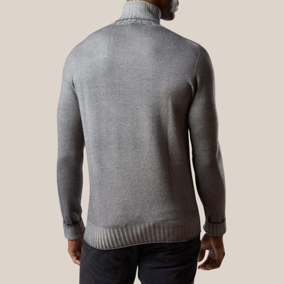 Garment Dyed Wool Turtleneck - Grey
