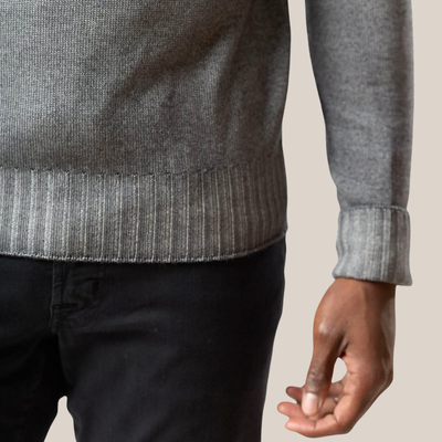 Garment Dyed Wool Turtleneck - Grey
