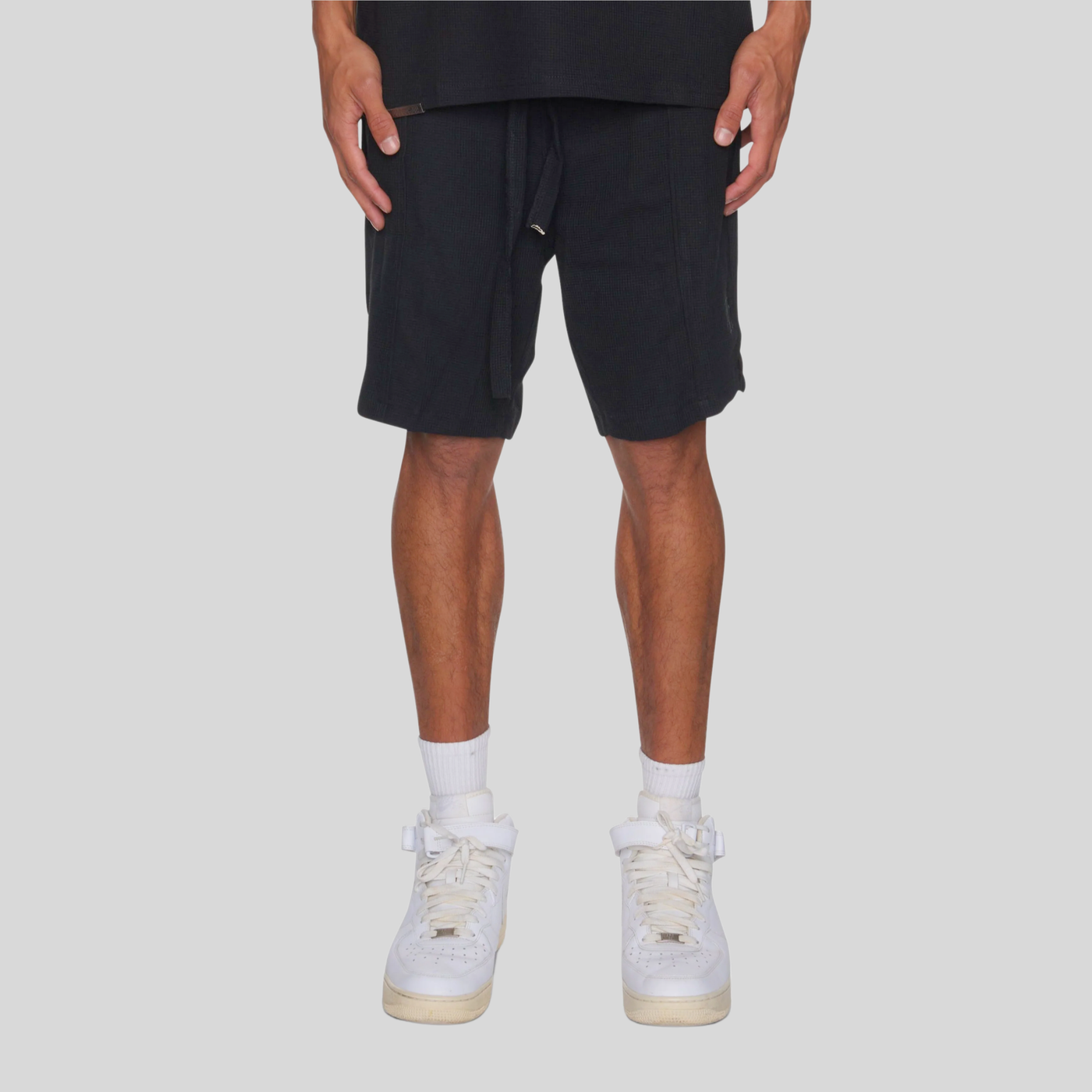 Waffle Heavy Weight Shorts - Black