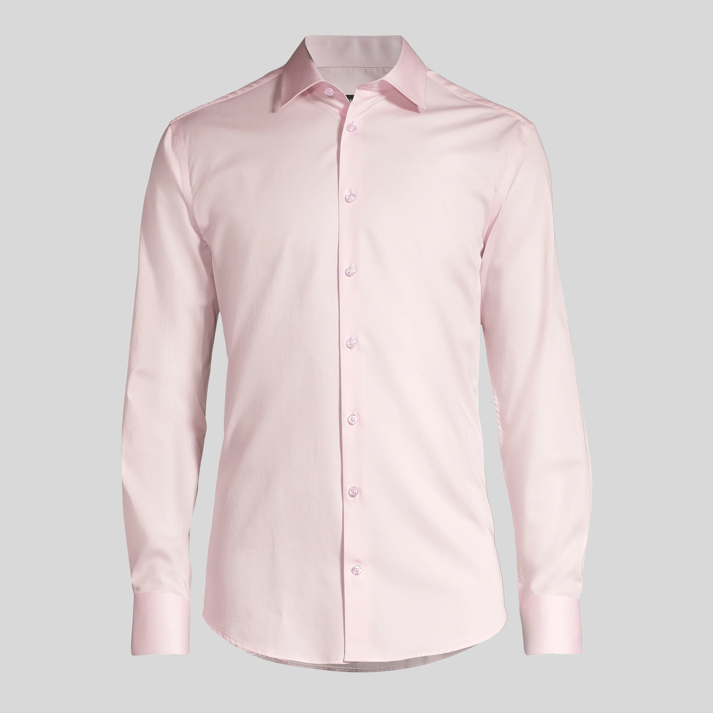 Slim Fit Cotton Stretch Dress Shirt - Light Pink