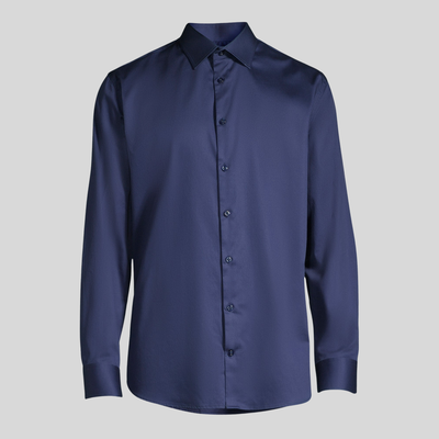 Gotstyle Fashion Horst Slim Fit Cotton Stretch Dress Shirt - Navy
