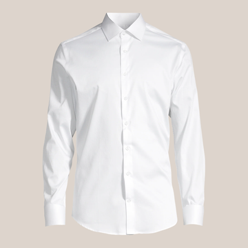 Slim Fit Cotton Stretch Dress Shirt - White