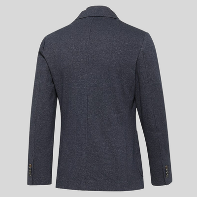 Gotstyle Fashion - Blue Industry Blazers Micro Houndtooth Patch Pocket Jersey Blazer - Navy