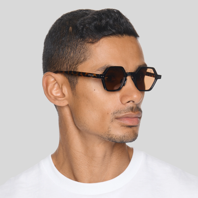 Gotstyle Fashion Hip and Bone Jeffrey Hexagon Frame Shades - Brown