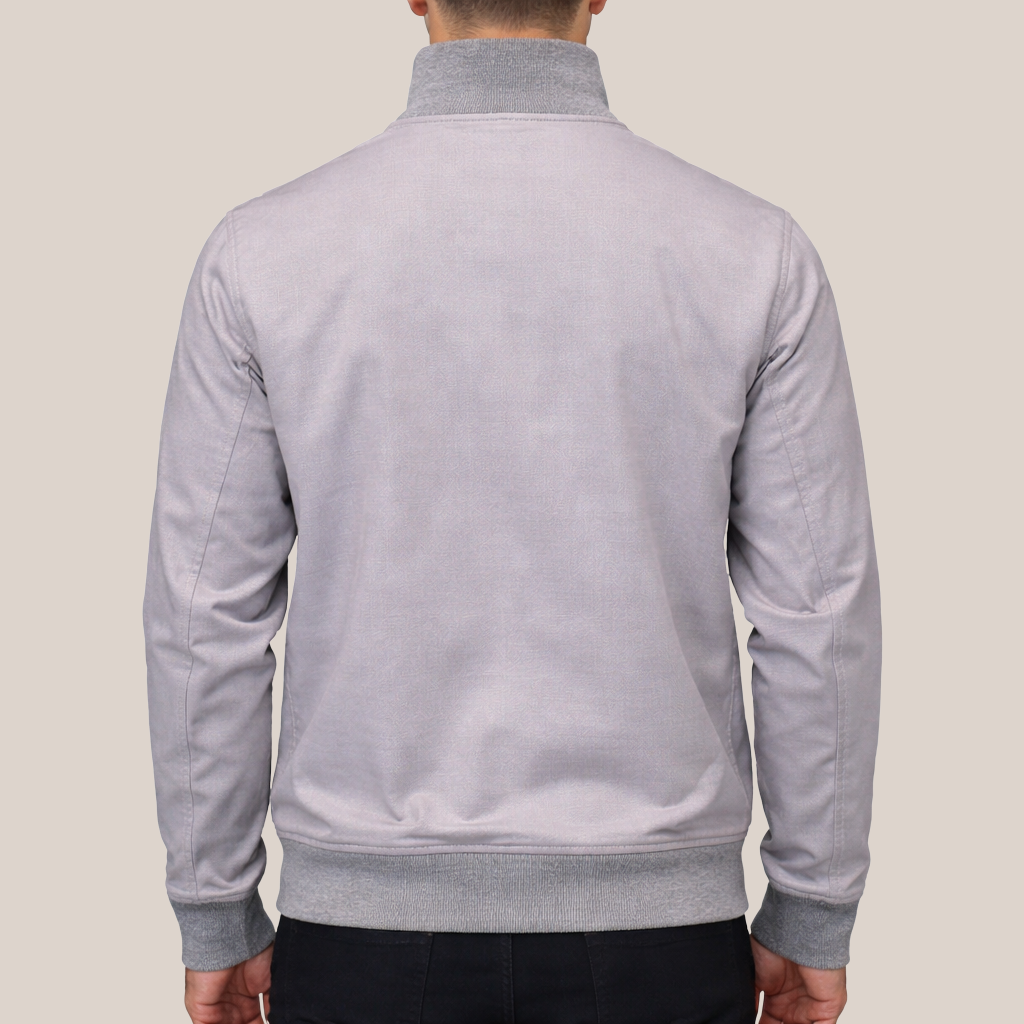 Jerry Key Button Up Dress Bomber Light Grey