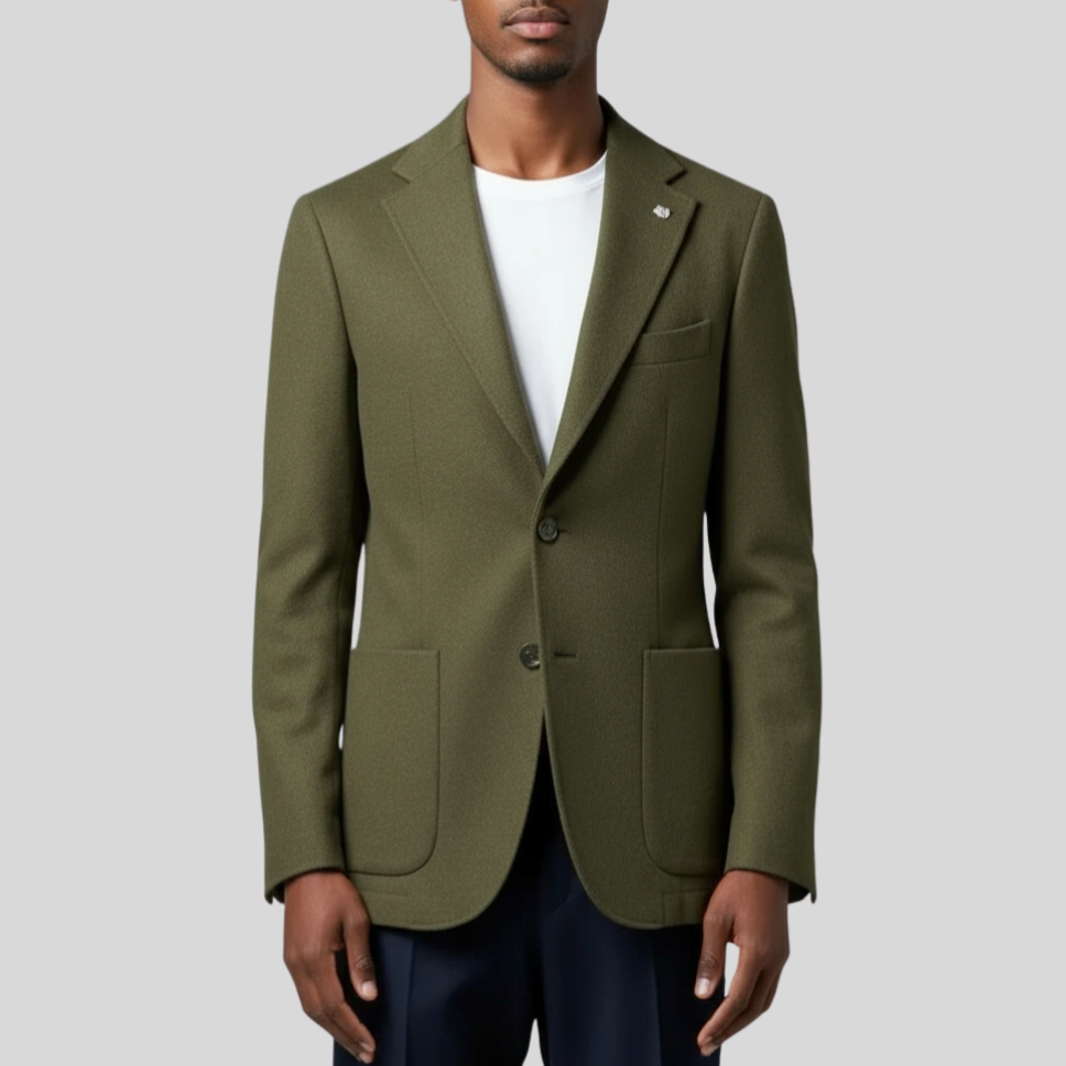 Jersey Patch Pocket Blazer - Olive