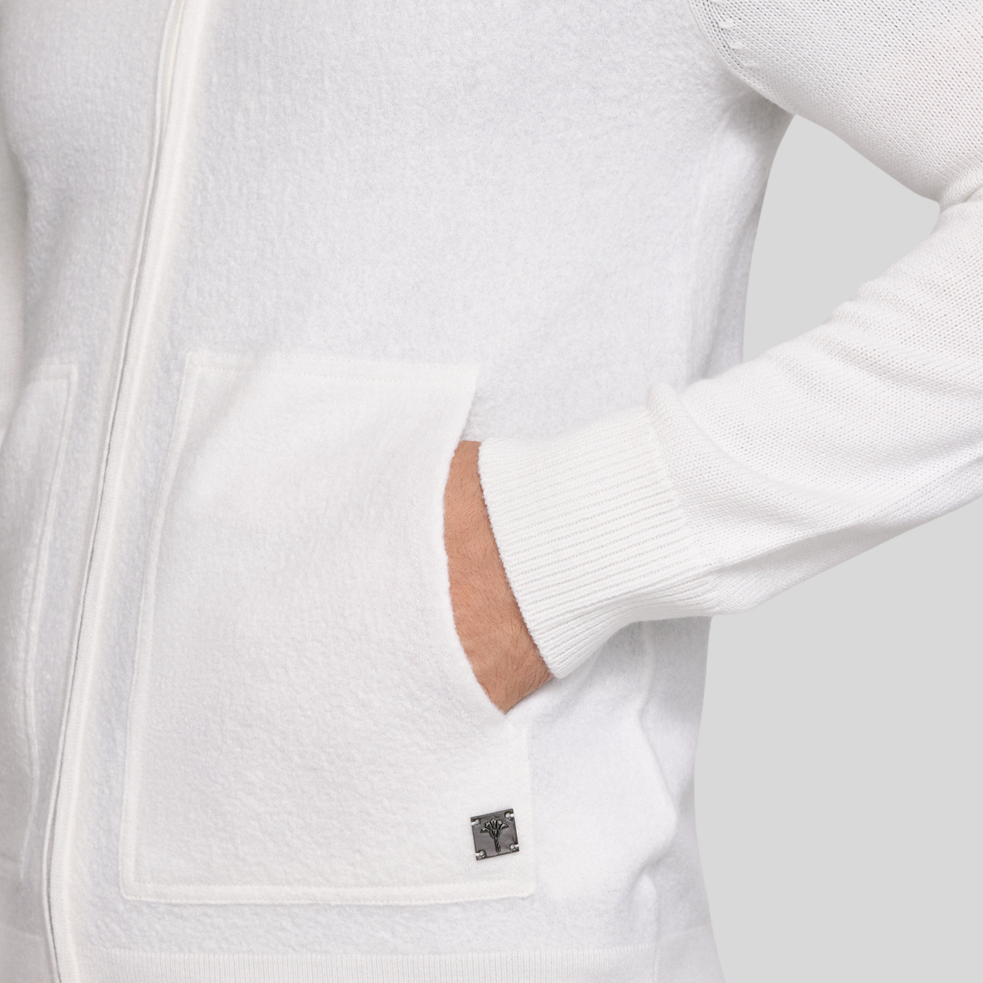 Gotstyle Fashion Joop! Boiled Wool Zip-Up Cardigan - Off-White