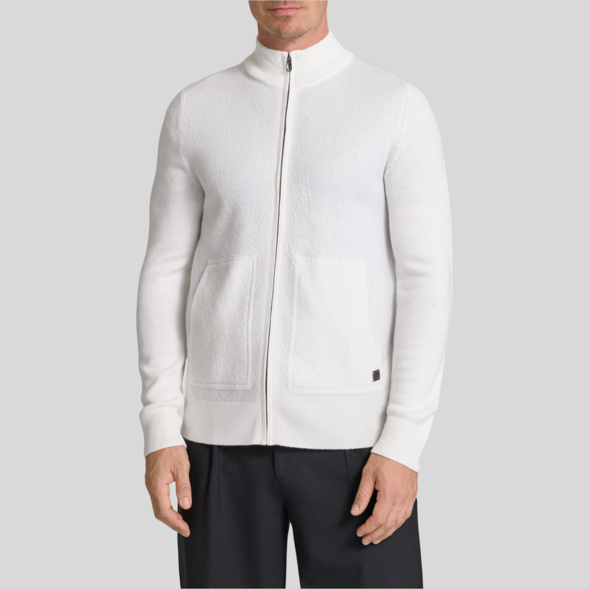 Gotstyle Fashion Joop! Boiled Wool Zip-Up Cardigan - Off-White