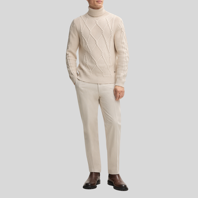 Slim Fit Narrow Leg Cotton Chinos - Beige