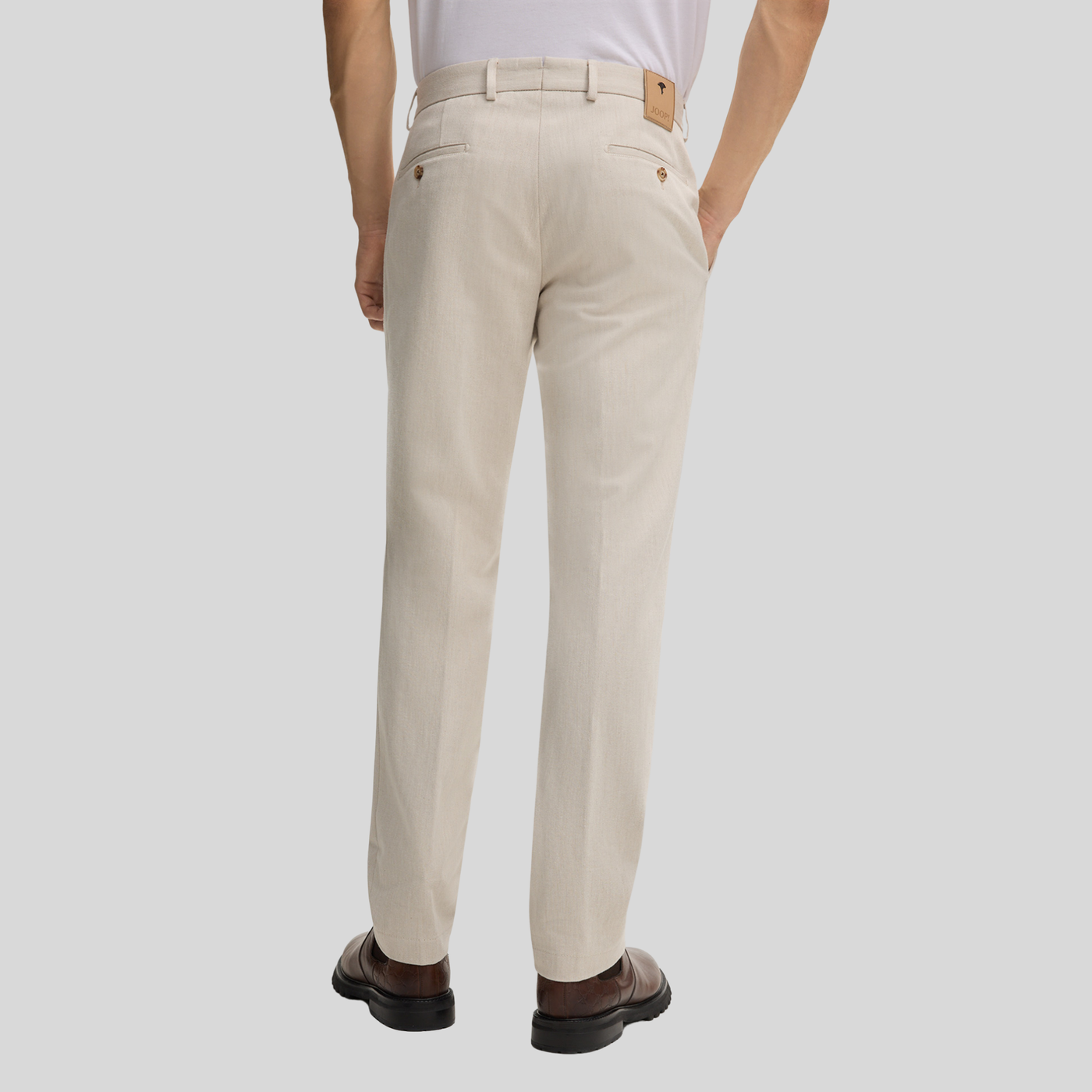 Slim Fit Narrow Leg Cotton Chinos - Beige