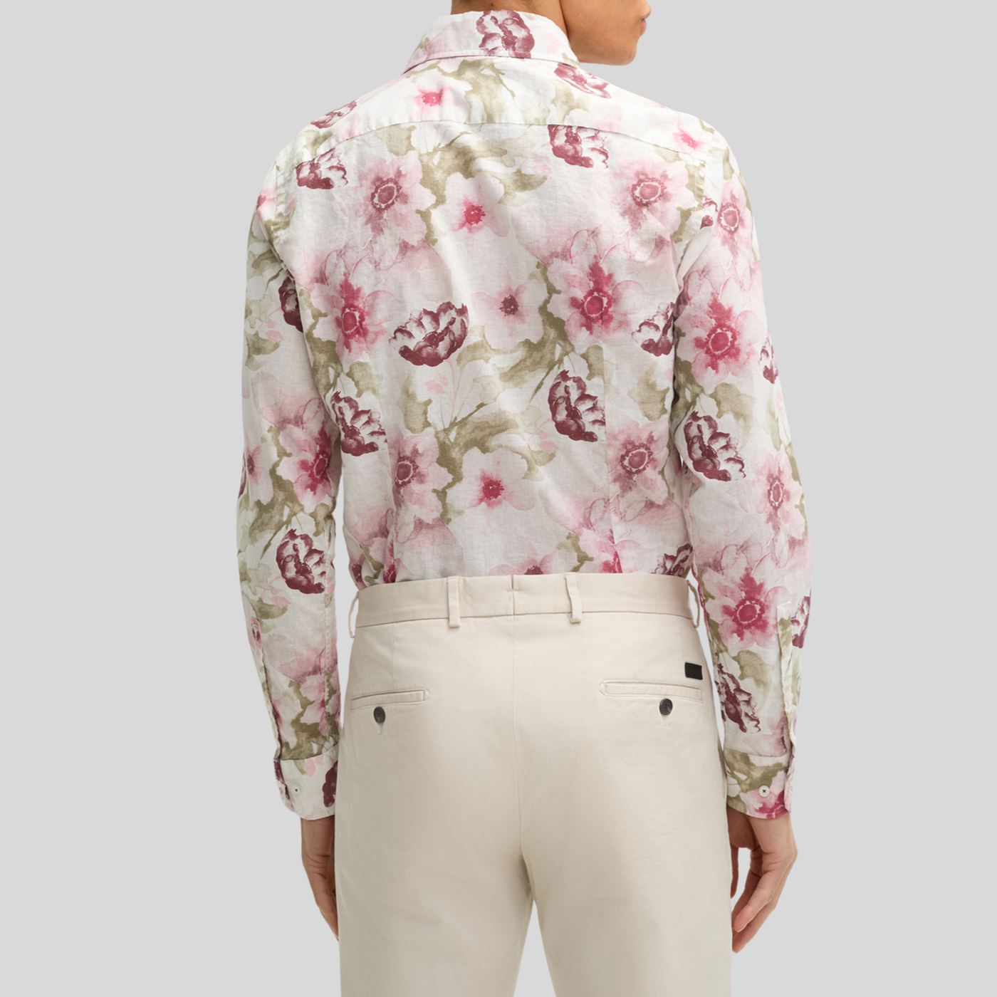 Gotstyle Fashion Joop! Floral Print Linen/Cotton Shirt - Red/Green