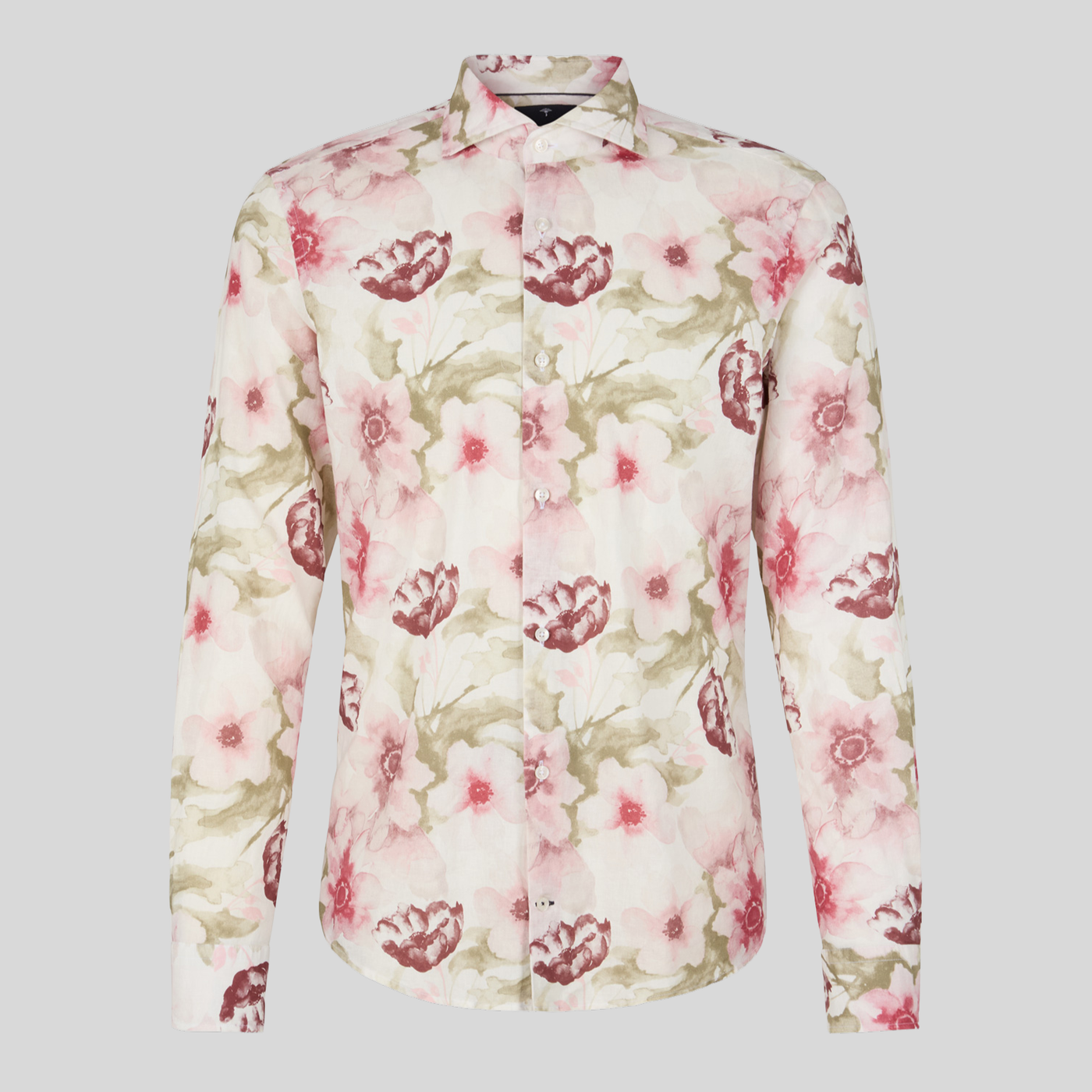 Gotstyle Fashion Joop! Floral Print Linen/Cotton Shirt - Red/Green