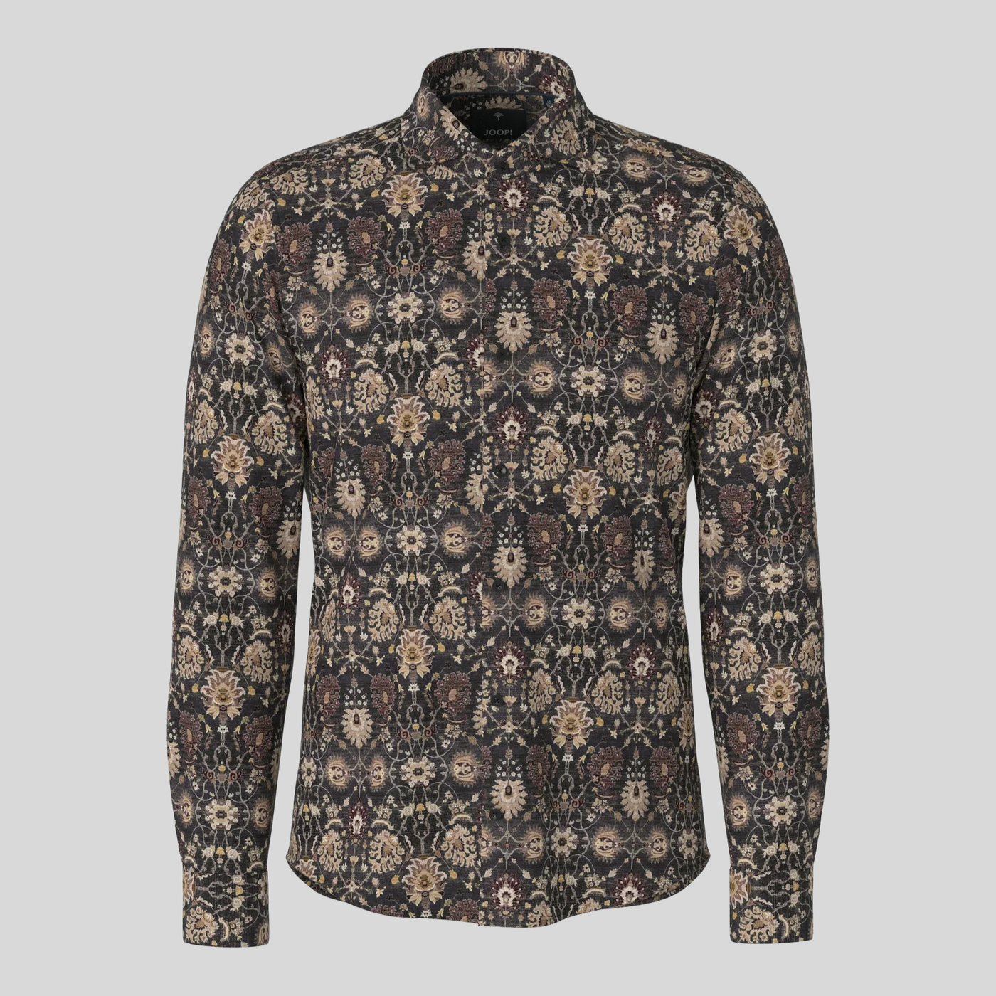 Geo Floral Print Shirt - Brown