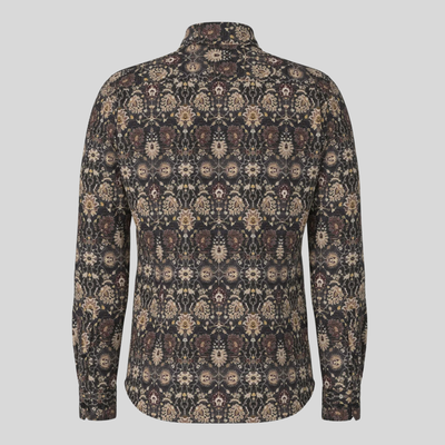 Geo Floral Print Shirt - Brown