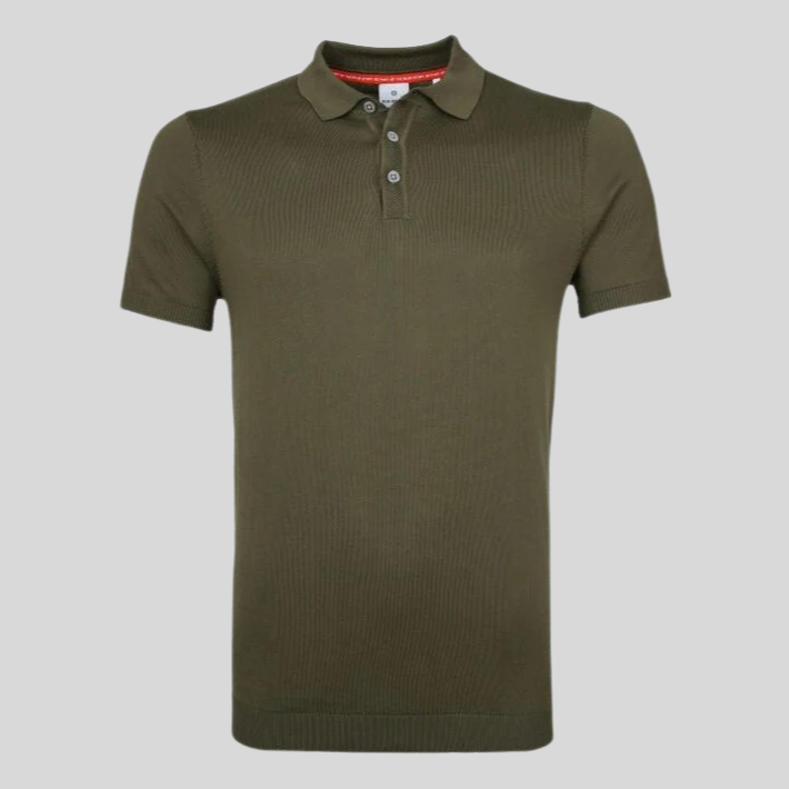 Solid Jersey Knit Polo - Army