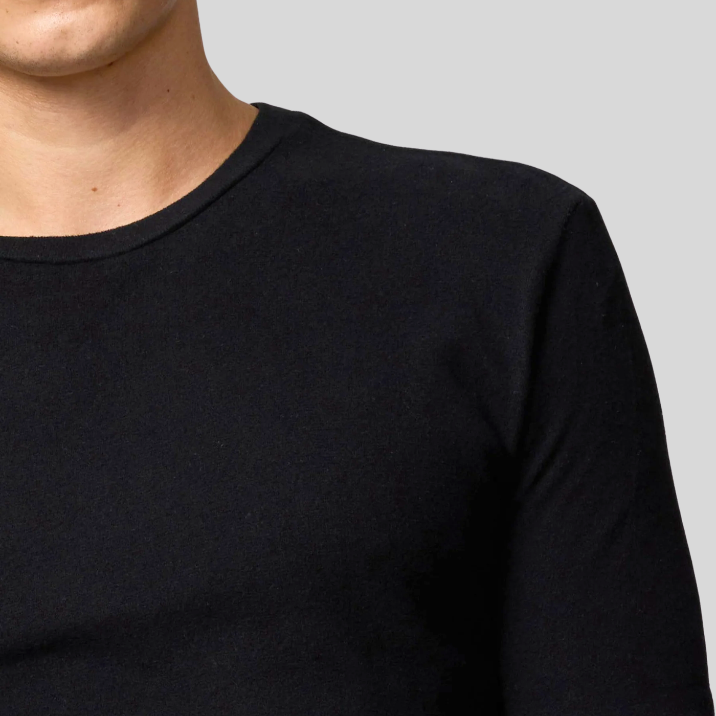 Soft Round Neck Sweatshirt - Black