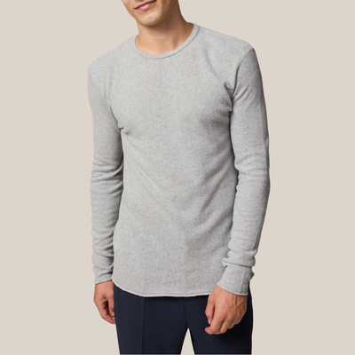 Soft Round Neck Sweatshirt - Light Grey
