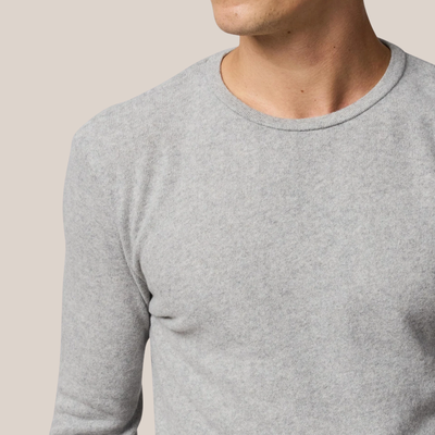 Soft Round Neck Sweatshirt - Light Grey