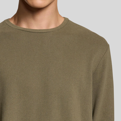 Soft Round Neck Sweatshirt - Olive