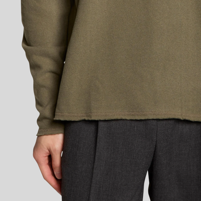 Soft Round Neck Sweatshirt - Olive