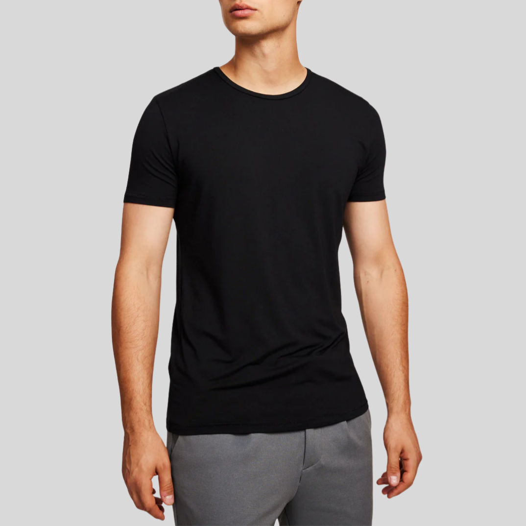 Soft Round Neck Tee - Black