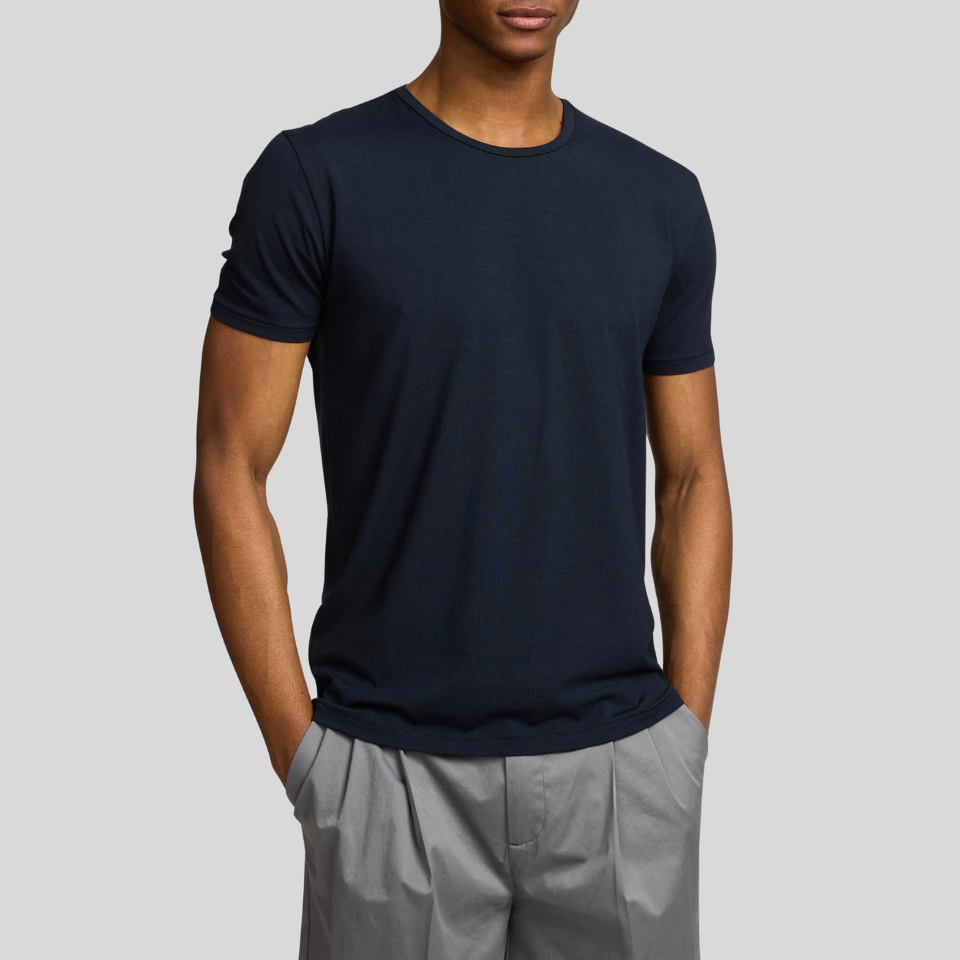 Soft Round Neck Tee - Navy