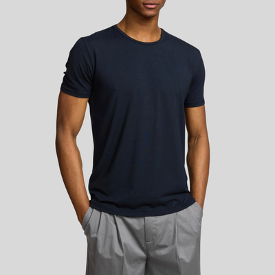 Soft Round Neck Tee - Navy