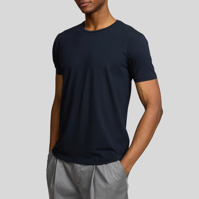 Soft Round Neck Tee - Navy